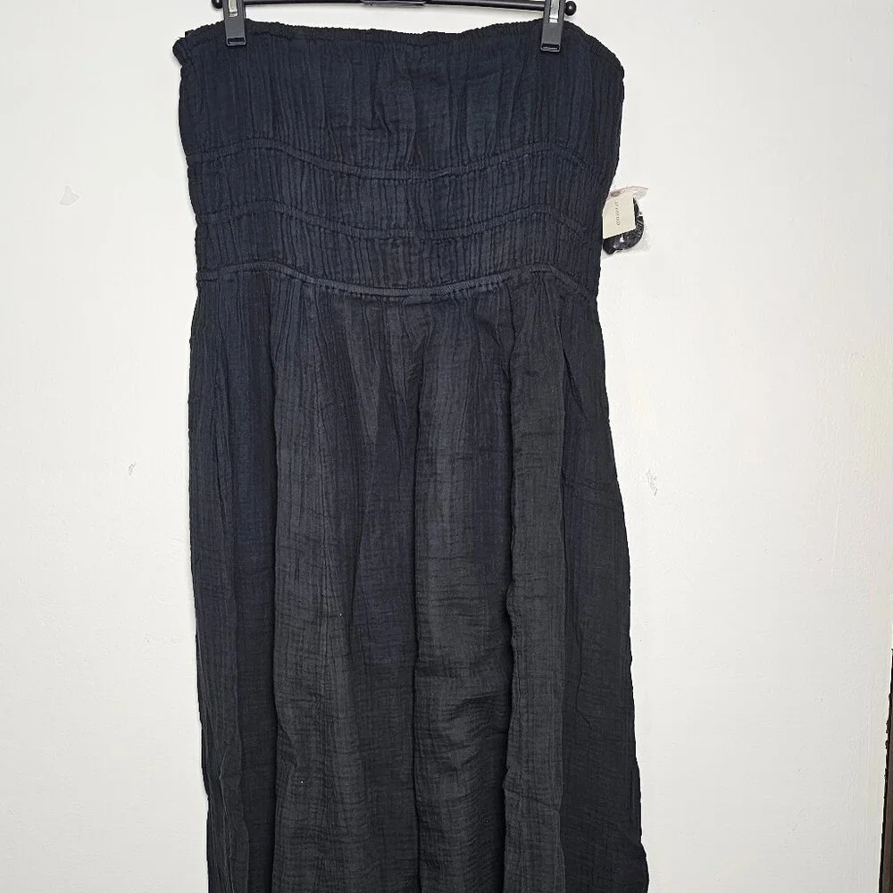 ANTHROPOLOGIE Celandine Strapless Smocked DW Maxi Dress /Black/ Size L -98212269 - Picture 2 of 10